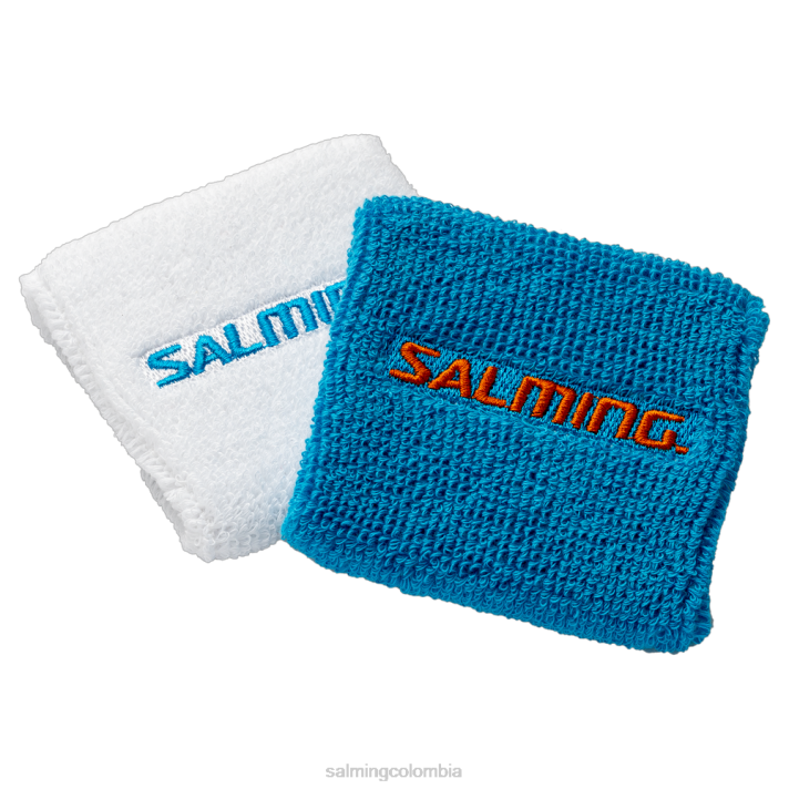 paquete de 2 muñequeras cortas blanco azul Salming accesorios hombres NH6R35