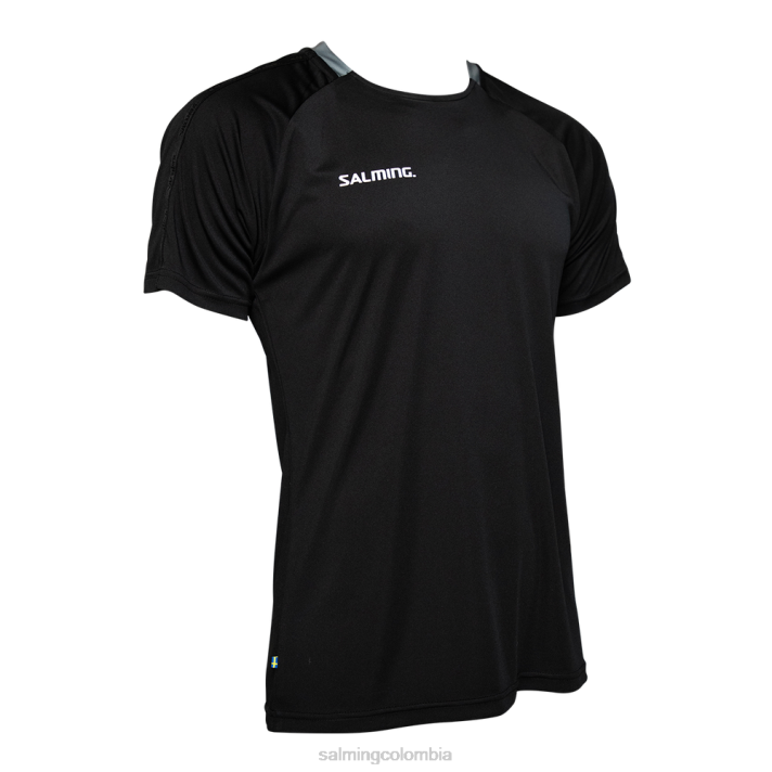 camiseta de partido central negro Salming vestir hombres NH6R21
