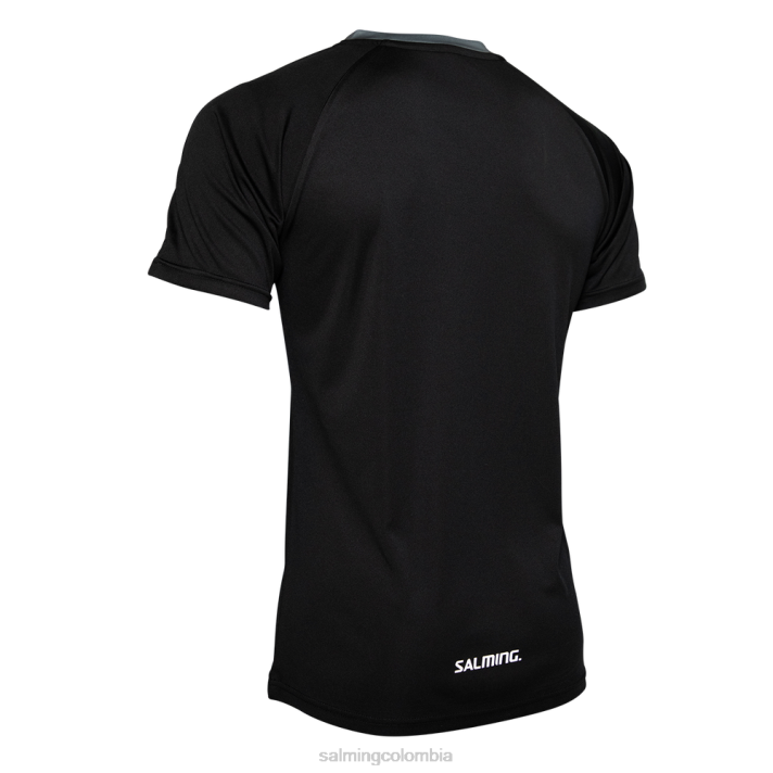 camiseta de partido central negro Salming vestir hombres NH6R21